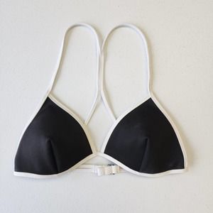 Victoria's Secret Bikini Top Triangle Black White Size Medium